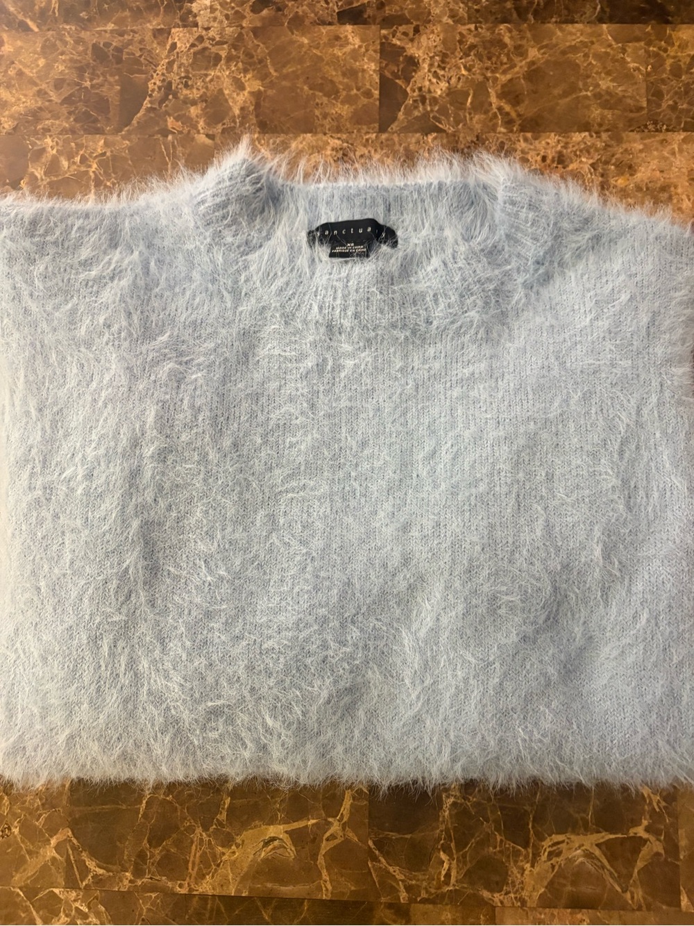 Sanctuary Women's Fuzzy Crewneck Sweater in Pale Blue